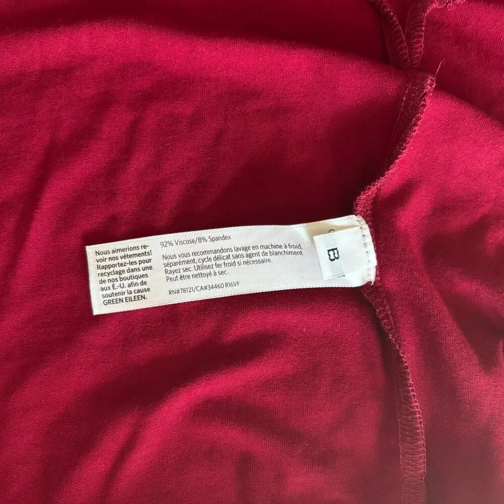 EILEEN FISHER | Women's Size L Deep Red Viscose Sleeveless Shift Tank Dress